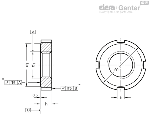 DIN 1804 Slotted locknuts | Elesa+Ganter